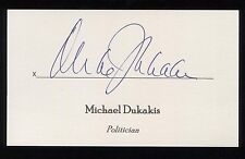 Michael Dukakis Signed 3x5 Index Card Signature Autographed Governor picture