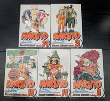 Naruto Manga Lot 5 Volumes 8 14 18 21 24 Masashi Kishimoto VIZ English picture