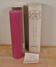 RARE Vtg Colonial Candle Co of Cape Cod Inc Amethyst Pillar Candle 9in-H 2in-D picture