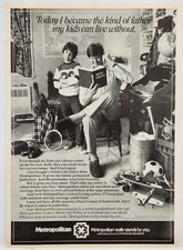 1981 Metropolitan Insurance Child Father Original Print Ad Retro 1980's picture