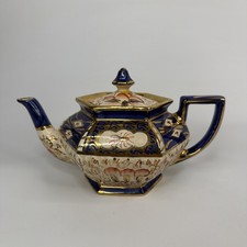 Antique Gaudy Welsh Hexagonal Teapot Imari - Arthur Wood England Rare picture