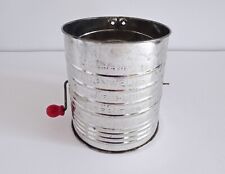 Bromwell's Flour Sifter 5 Cup Vintage Metal Handle Wood Red Crank USA picture