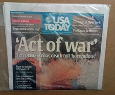 USA TODAY UNCIRCULATED MINT 9-11 NATIONAL EDITION SEPT 12 2001 ARCHIVAL NOT READ picture