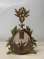 Antique Glass Perfume Bottle Cherub Ormolu Matson Gilded Gold Metal Perfume picture