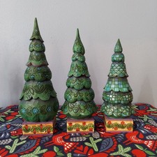 Jim Shore Set Of 3 O' Tannenbaum Christmas Trees 4008112 New In Box  picture