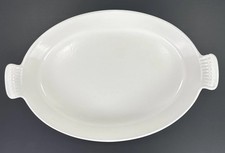 Le Creuset #36 Enameled Cast Iron Oval Au Gratin Dish White France Vintage picture