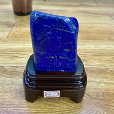 2.2LB TOP Natural Lapis Lazuli jasper quartz crystal Furnishing articles+stand picture