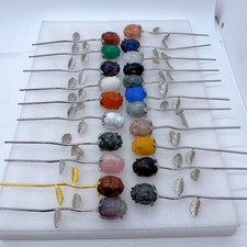 3PCS Natural Mixed Rose Flower skull Carved Quartz Reiki Hallowmas Crystal gift picture