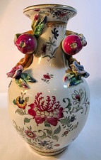 Vtg. JUWC 1897 New Fruits Crackle Glaze Ceramic Floral Pottery Vase, Crackled picture