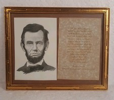 Framed Print Of Pencil Portrait Of Abraham Lincoln And Thanksgiving Proclamation picture