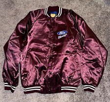 Ford Racing Burgundy Satin Snap Jacket XL Promo Clothing Automobiles vintage  picture