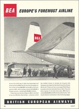 1961 BEA British European Airways ad DE HAVILLAND COMET 4B JET advert airlines picture