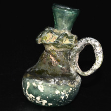 Ancient Roman Glass Miniature Pitcher Jug with Iridescent Patina C. 1st Century picture