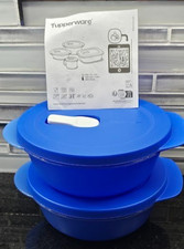 Tupperware set of 2 CrystalWave Plus microwave bowls freeze thaw eat NEW picture