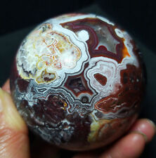 TOP 461G Natural Polished Mexico Banded Agate Crystal Sphere Ball Healing WD784 picture