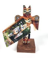 SIGNED Patrick Seale Alaska Black Diamond Fog Woman Totem Pole Ornament w/ Tag picture