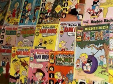 Vintage Richie Rich & Harvey Comic Book Mixed Titles Lot of 80 Bronze Age $ picture