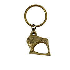 Vintage Kiwi Keychain Gold Tone Animal Key Rings picture