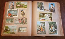 Antique Victorian Scrap Book Trade Cards Advertising Chromolithograph Full picture