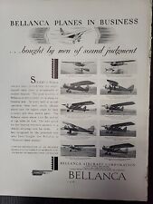 1930 Fortune Magazine Bellanca Aircraft Aiplanes Print Advertising Tearsheet picture