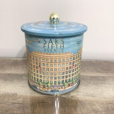 Vintage SAKS FIFTH AVENUE Round Empty Advertising Tin picture