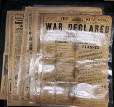 VTG WW2 Newspaper Pages 1939 1944 Philadelphia Enquirer Baltimore Sun Laminated picture