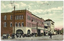 Vintage Old 1910 Photo Postcard Main Street WOODLAND California & Music Store picture