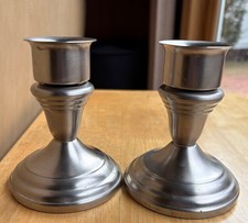 Pair Pewter Candle Stick Holder - Provincetown Pewterlite F. B. Rogers Vintage picture