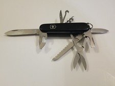 Victorinox Black Huntsman Swiss Army Knife Multi Tool Scissors Hook Saw Opener picture