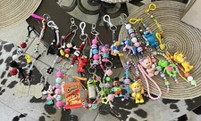 Disney & Sesame Street Multicolor Character Keychains Lot Plastic Detachable picture