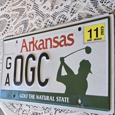 Golf License Plate, Arkansas “ Golf The Natural State” picture