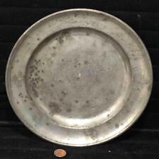Antique German Pewter Plate, Triple Touch Marks, 