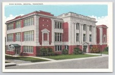 Bristol Tennessee High School Tichnor Quality View Postcard c1920s picture