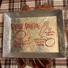 Christmas Seasonal Novelty Metal Rectangular Serving Tray 