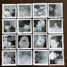 Lot of 16 Vintage 1958 Baby Photos - Removed From Scrapbook picture