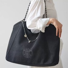 New Starbucks China 2026 Punk Ballet Style Black Chain Large Capacity Tote Bag picture