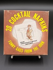 Vtg 20 Cocktail Napkins Funny Gags From The John, NOS 1983 20 Assort Approx 4.5