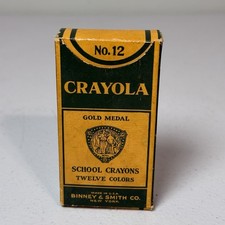 Crayola Crayon Vtg No 12 Gold Medal School Crayons 12 Count Binney & Smith Retro picture