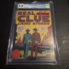 REAL CLUE CRIME STORIES V3 #11 HILLMAN 1948 7.5 cgc  picture