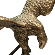 Vintage Brass American Bald Eagle Perched on a Branch Wingspan 11