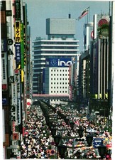 Vintage Tokyo Ginza Pedestrian Paradise Street View Postcard Japan picture