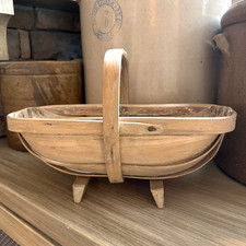 VTG English Sussex Wooden Trug Garden Basket Rustic Farmhouse Decor 12