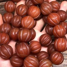 40pcs/19mm Natural Magic Tibetan Antique Old Red Agate Stone Carved Beads CB200 picture