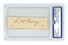 ANTIQUE ELBERT HENRY GARY CUT AUTOGRAPH ~ U.S. STEEL - GARY, INDIANA ~ PSA picture