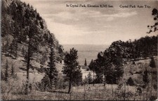 Crystal Park Auto Trip Colorado Springs CO Scenic Mountain View Postcard picture