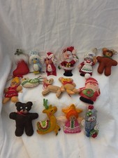 Vintage Handmade Felt Christmas Ornaments Lot of 16  picture