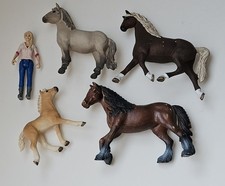 Lot of Schleich Horses, Veterinarian, 5 Pieces, Frisian, Icelandic, Mare, Foal picture