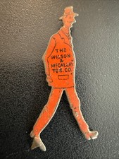Antique Wilson & McCallay Tobacco Co. Figural Tin Tag Vintage Tab Advertising picture
