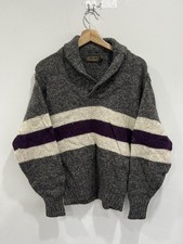 Vintage Eddie Bauer Knit Sweater Shawl Collar striped picture