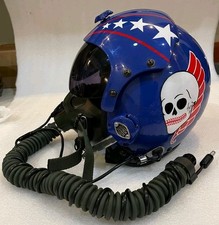 HGU-33 BLUE BLASTER FIGHTER PILOT HELMET+MASK OXY REPLICA+BADGE picture